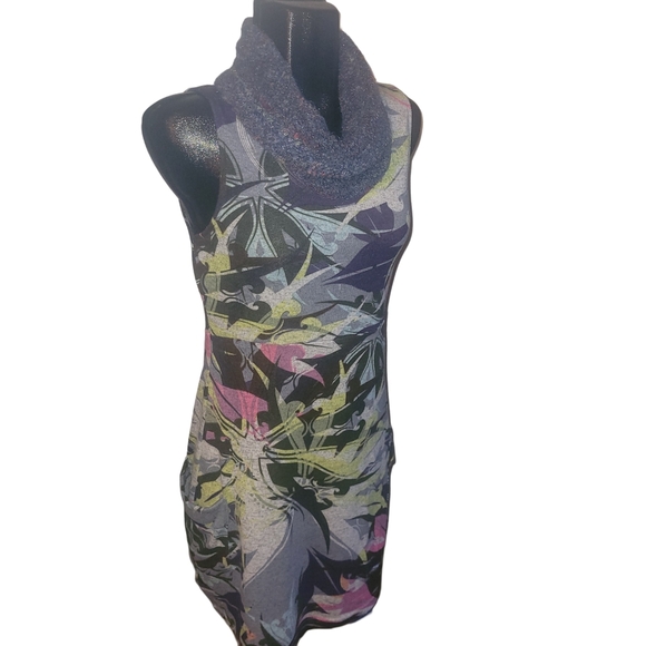 Smash Abstract Turtleneck Sleeveless Dress Sz.L - Picture 3 of 6